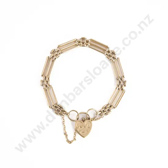 9ct Gate Link Design Bracelet
