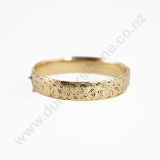 9ct Metal Core Hinged Snap Bangle