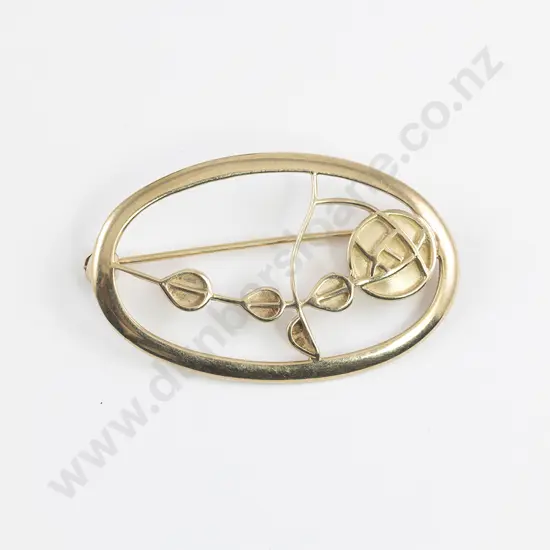 9ct Rennie Mackintosh Design Brooch