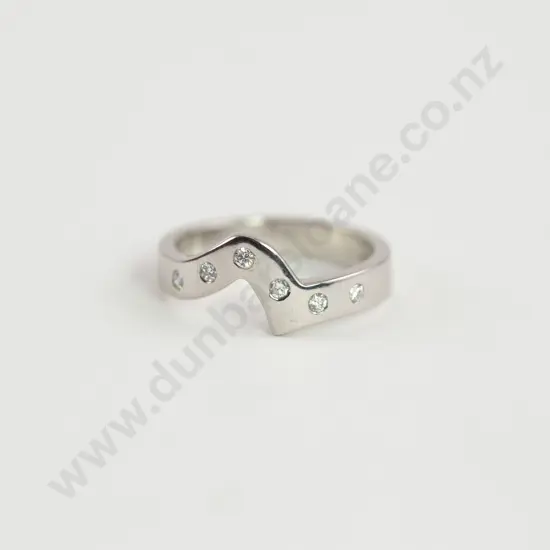 All Platinum Six Stone Diamond 'Zig Zag' Band