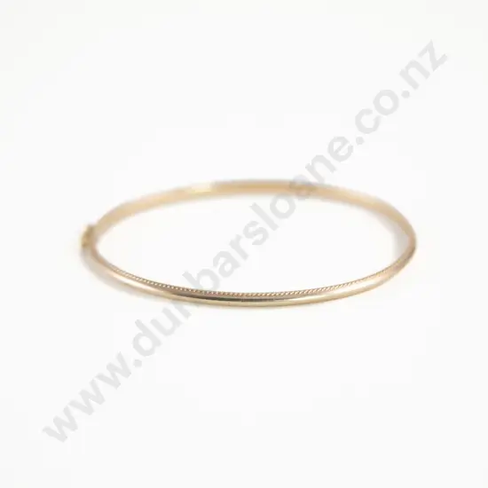 9ct Fine Gadroon Rimmed Bangle