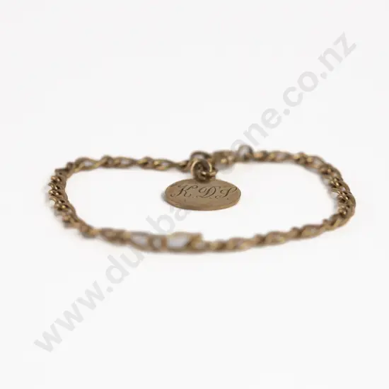 9ct Childs MIxed Curb Link Bracelet