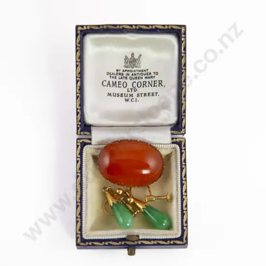 Victorian 9ct Single Carnelian Panel Brooch