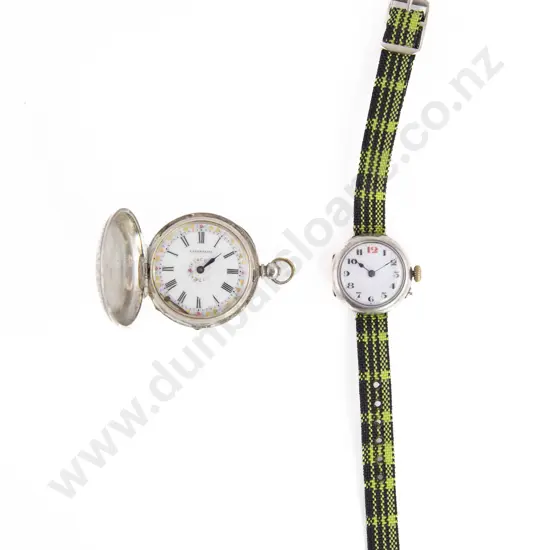 .800 Silver Open Face Small Pocket Watch