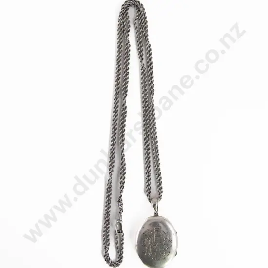 Victorian Silver Oval Photo Locket