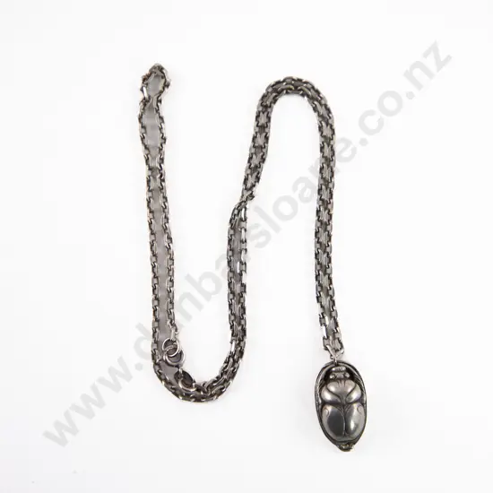 S/S Scarab Charm Pendant on Chain