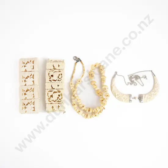 S/S Mounted Carved Ivory Pendant