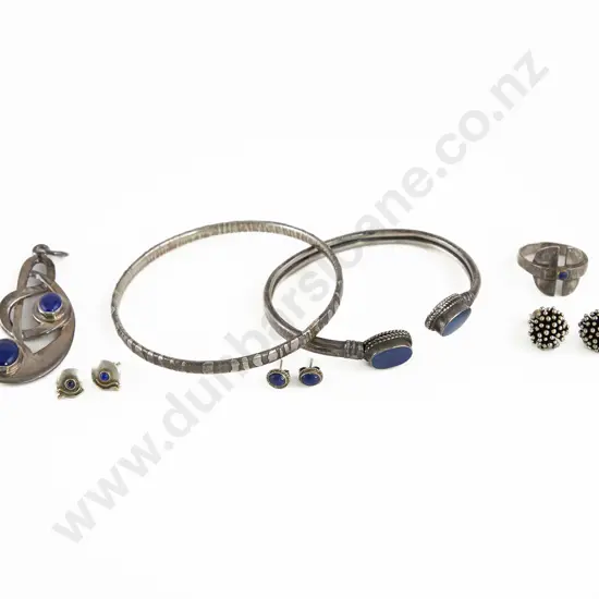 Modern Design Silver and Silver/Lapis Jewellery