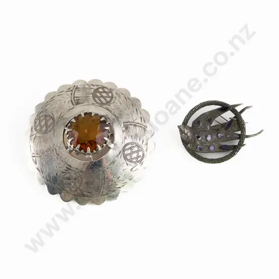 Large S/Plate Scottish Cairngorm Kilt Brooch