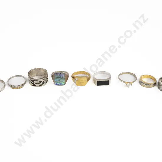Five Various S/S Rings and Four Metal Rings