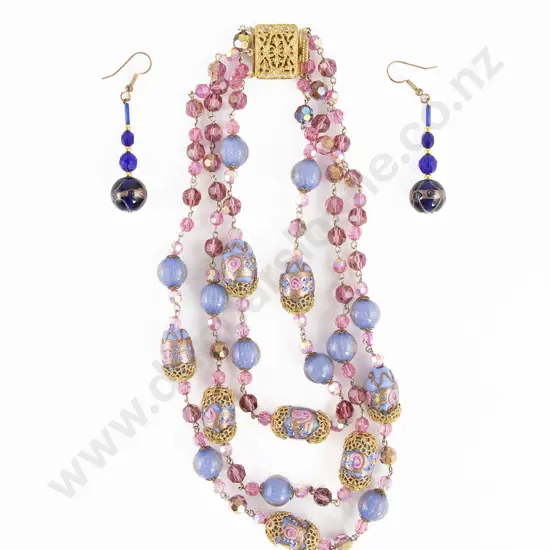 Vintage Venetian Wedding Cake and Crystal Bead Necklace