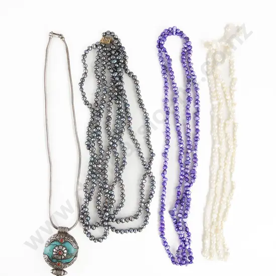 Three Coloured Fresh Water Pearl Necklaces