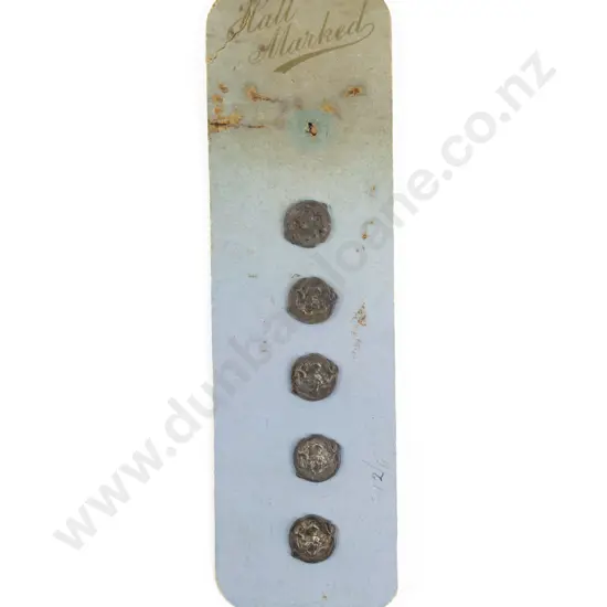 Art Nouveau Original Carded Five S/S Embossed Buttons