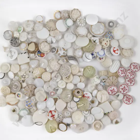 Collection White Glass Buttons