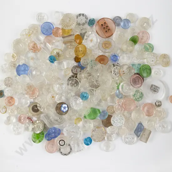 Collection Mixed Clear and Coloured Glass Buttons