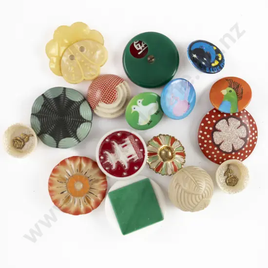 Collection Vintage Celluloid and Tin Buttons