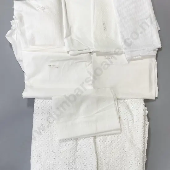 Eight Remnant 100% Cotton White Material Pieces