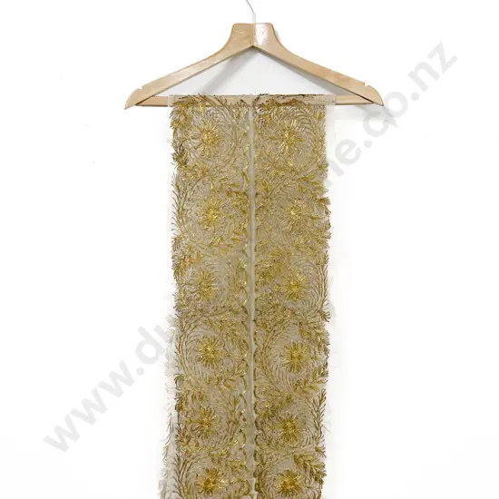 Antique Gold Thread Embroidered Panel