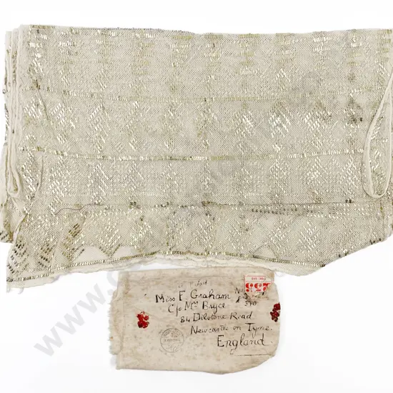 Early C20th Egyptian Assuit Silvered Shawl