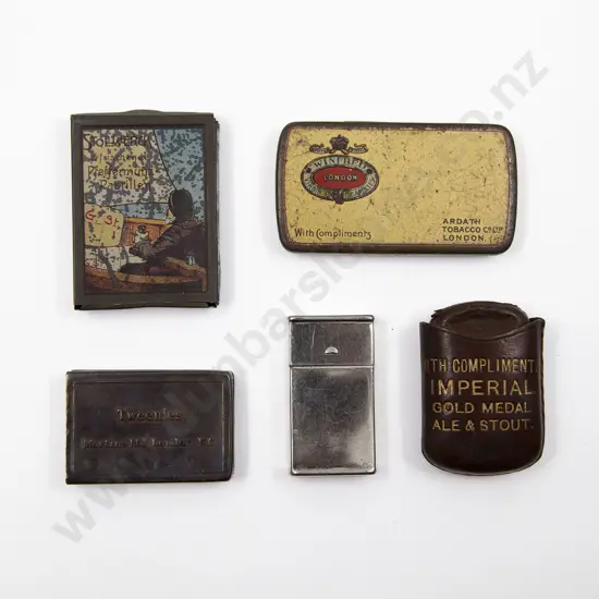 Four Vesta Boxes/Cases and Peppermint Tin Including; 'Gillette Blades' Case