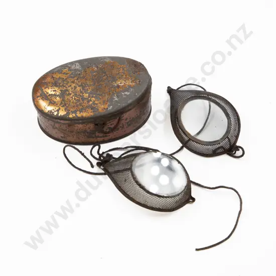Pair Antique Goggles with original tin case
