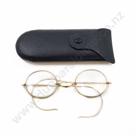 Pair Antique 9ct Framed Spectacles in case
