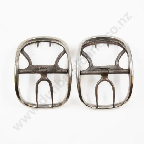 Pair Georgian S/S and Steel Shoe Buckles