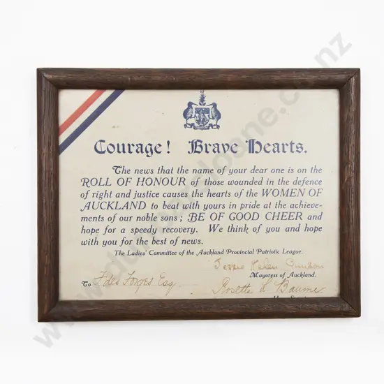 Royal Life Boat Institution Presentation Certificate