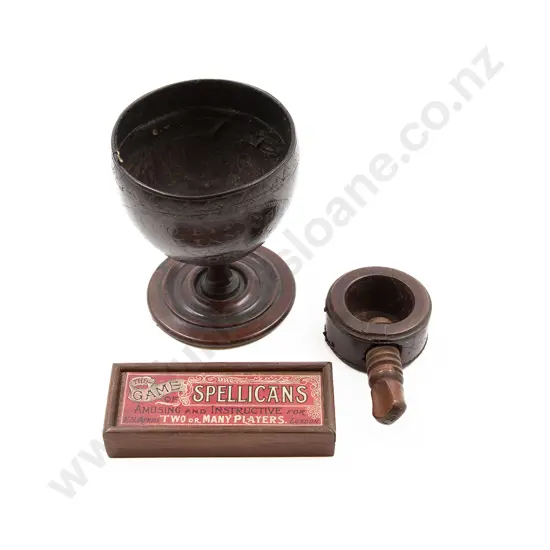 Folk Art Dated 1817 Coconut Shell Goblet