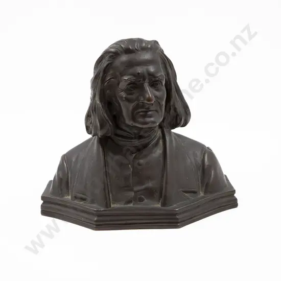 C19th Glazed Earthenware Bust of Composer Franz Liszt