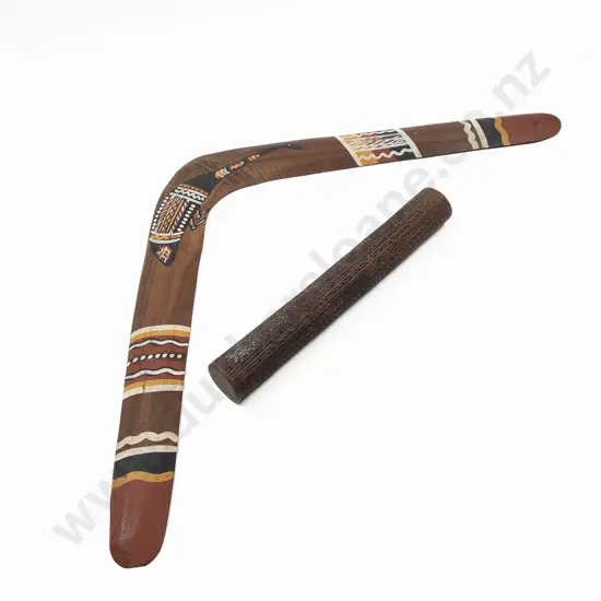 Queensland Aboriginal Boomerang & PNG Finely Carved Shaft-piece
