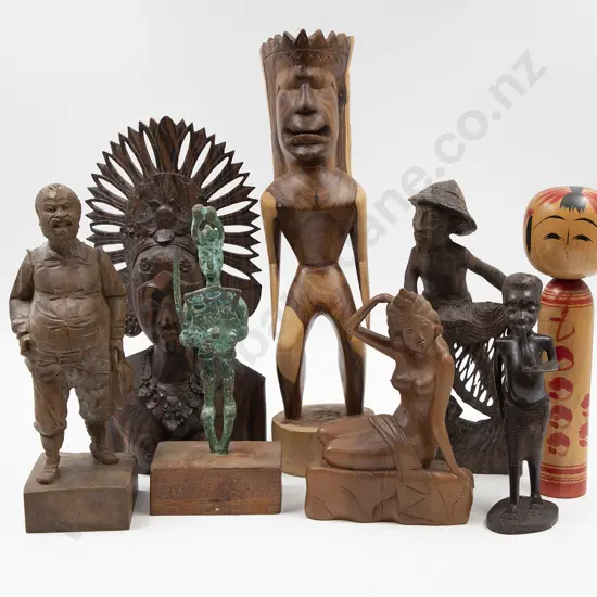 Collection of Various Carved Wooden Ornaments & Statues