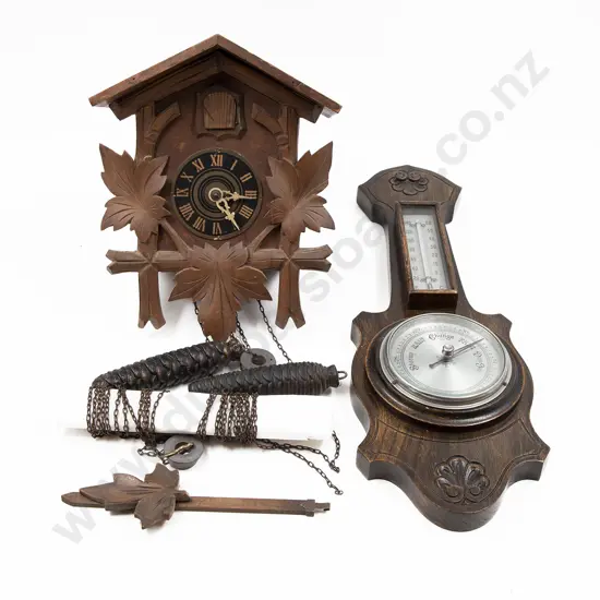 Vintage Cuckoo Clock and Barometer