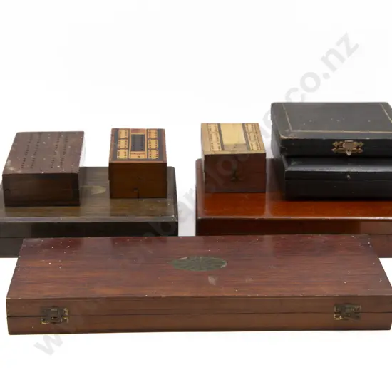 Three Cribbage Boxes and Three Cutlery Boxes
