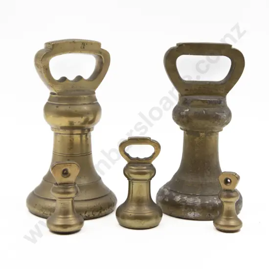 Five Antique Bell Weights
