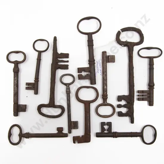 Ten Large Antique Keys