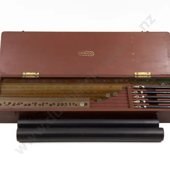 Boxed Wrico Drawing Rule Set & Two Ebony Rules