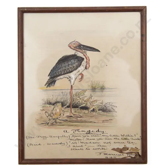 Dated 1911 Novelty Watercolour 'A Tragedy'