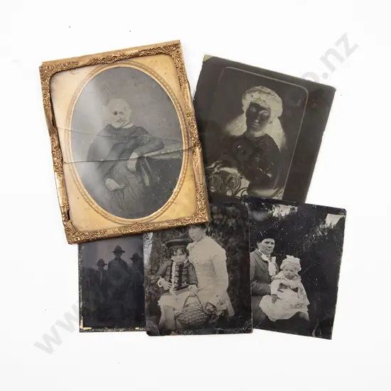 Victorian Five Unframed Ambrotype and Daguerrotype Portraits