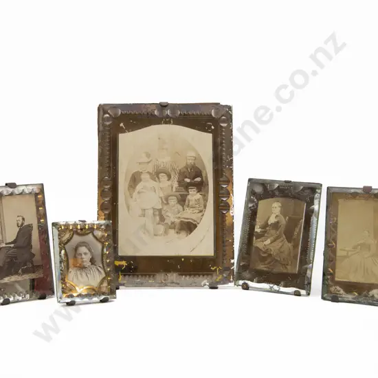 Five Victorian Photographs in Glass Panel Frames