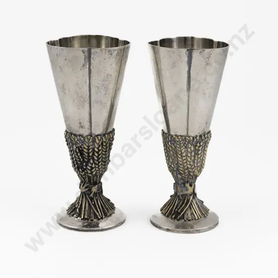 A Pair Of Desmond Clem-Murphy for Aurum S/S Gilt Chichester Cathedral Commemorative Goblets