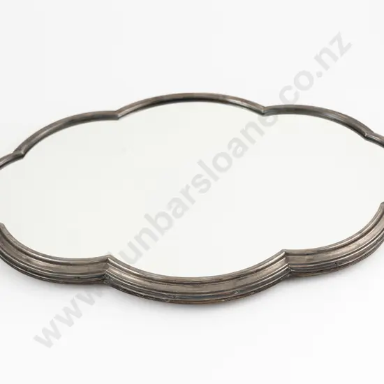 Italian Florence .800 Silver Framed Mirrored Cake Stand