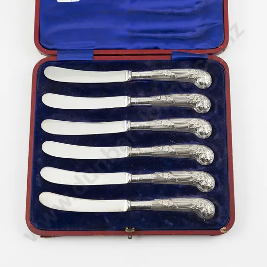 Cased Set Of 6 Edw VII S/S Handled Afternoon Tea Knives