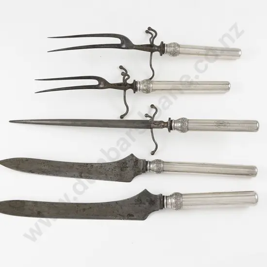 American 5 Piece Carving Set By Will & Finck San Francisco