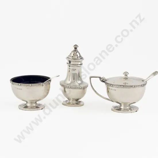 Geo V S/S 5 Piece Cruet Set