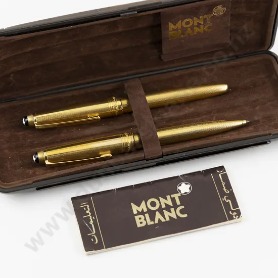 Cased Mont Blanc Meisterstuck Fountain Pen and Ballpoint Pen Set