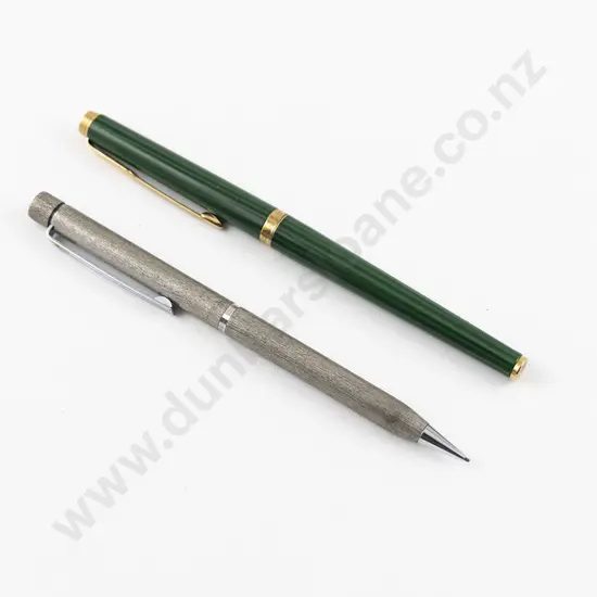 Parker Slim Green Lacquer Fountain Pen and Sheaffer Mechanical Pencil