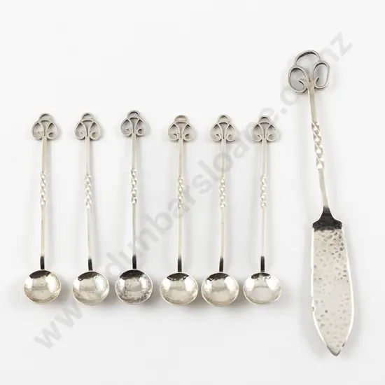 Set Of 6 Handcrafted S/S Spoons & Butter Knife By Sargisons Hobart Tasmania