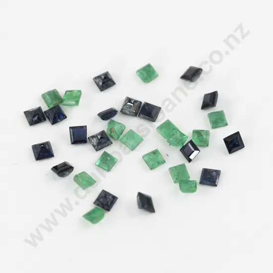 Unmounted 15 Emeralds and 17 Sapphires