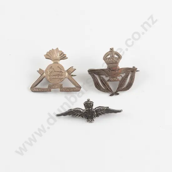 NZ Three 9ct and Silver WWI/WWII 'Sweetheart' Brooches